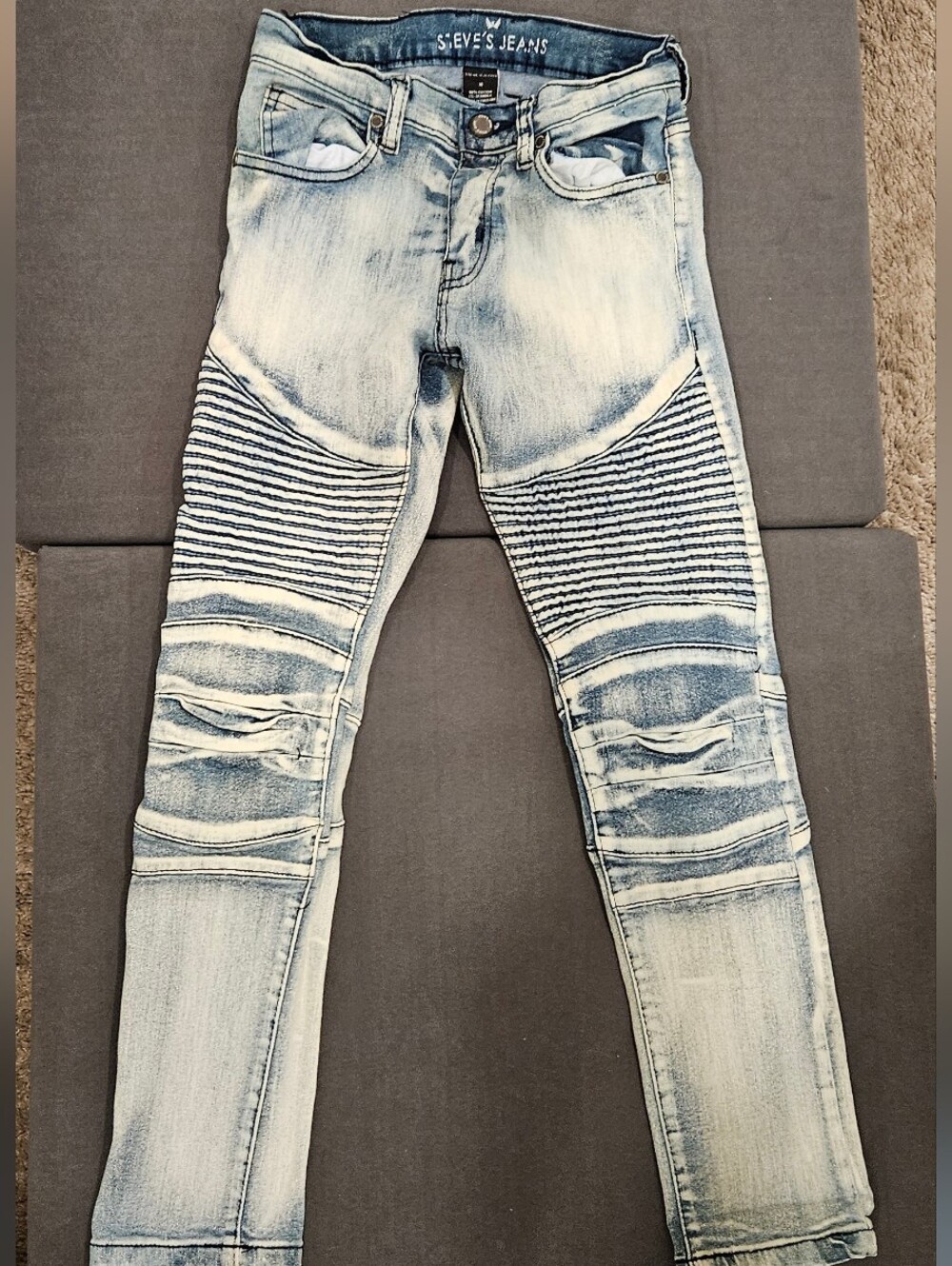 Steve's Jeans Light Blue Skinny Biker Jeans